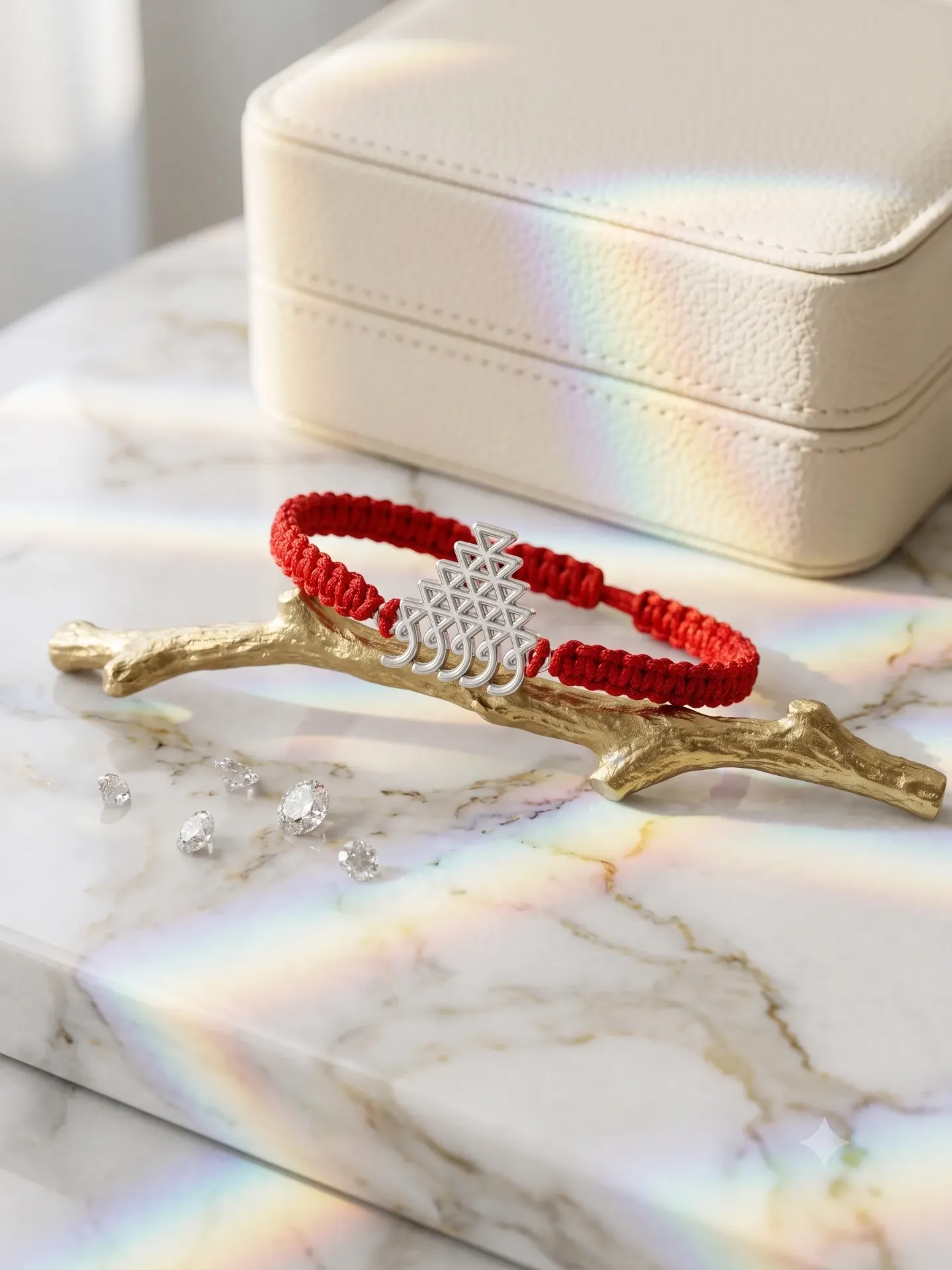 92.5% Pure Silver Unniyarcha 5-line Pure Saraswati Yantra Red Thread Bracelet (Single Piece) B 3.9