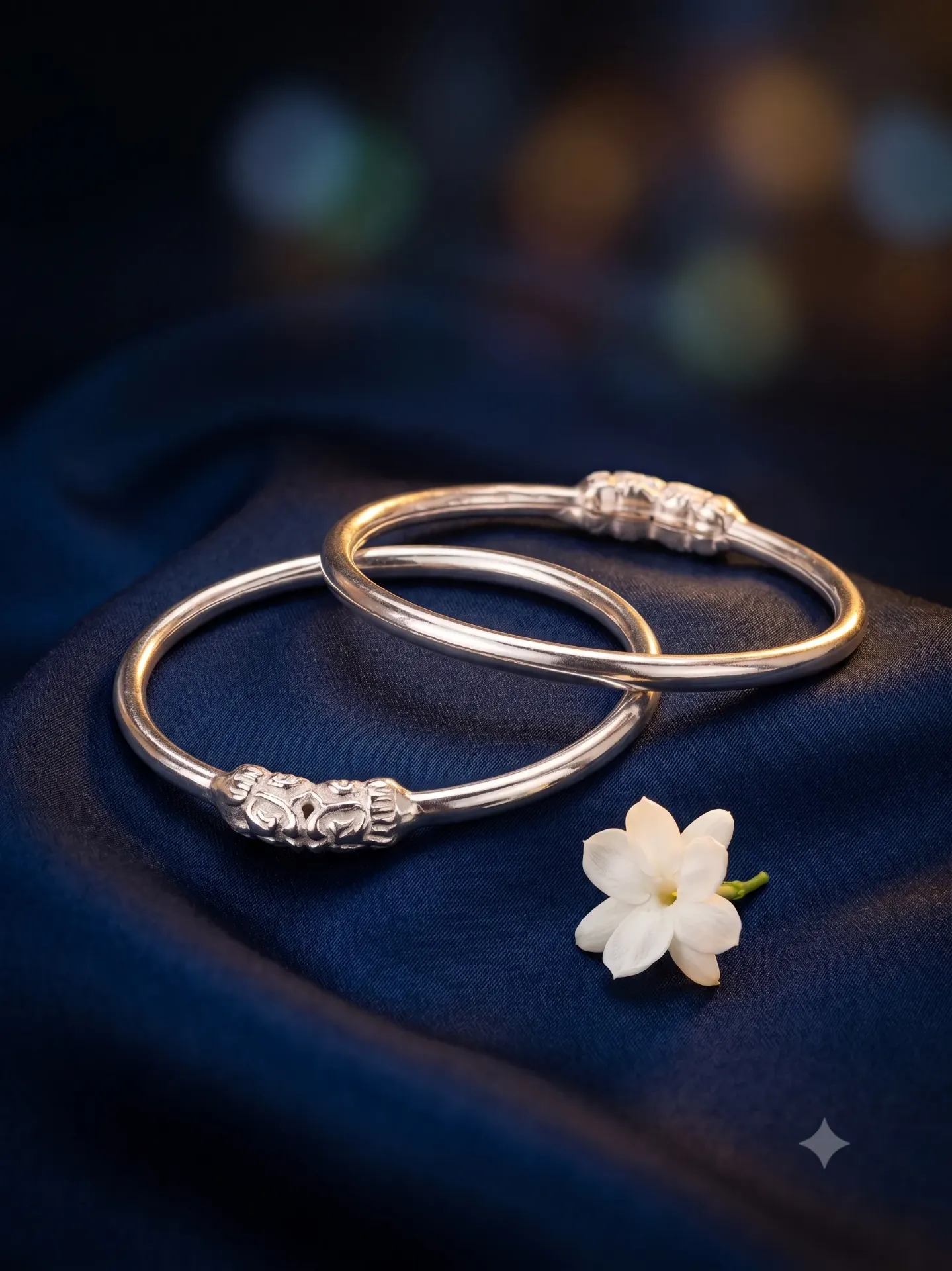 Pure Silver Traditional Twin-Head Kada (Set of 2) 6.69