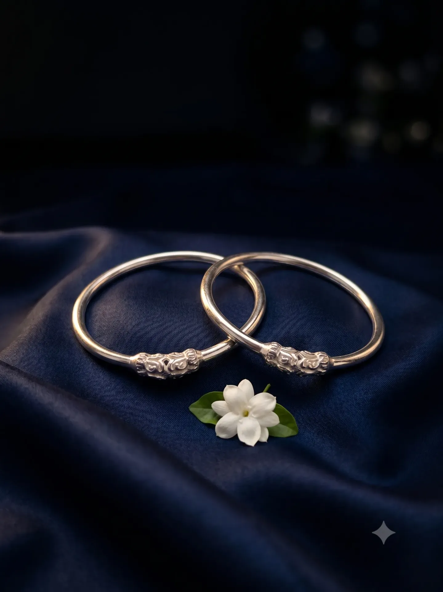 Pure Silver Traditional Twin-Head Kada (Set of 2) 8.87