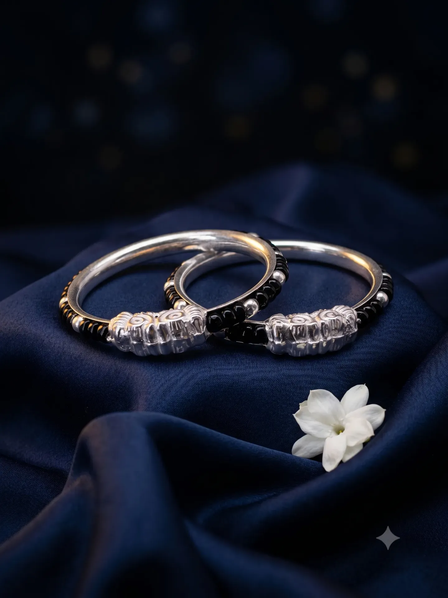 Sterling Silver Traditional Nazaria Baby Kada Pair Set 12.98