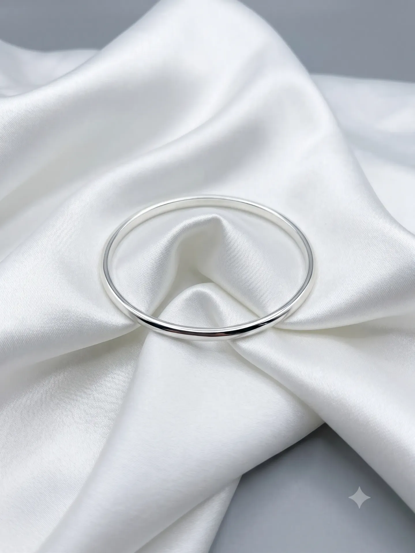 Sterling Silver Minimalist Plain Bangle Kada Single Piece14.80