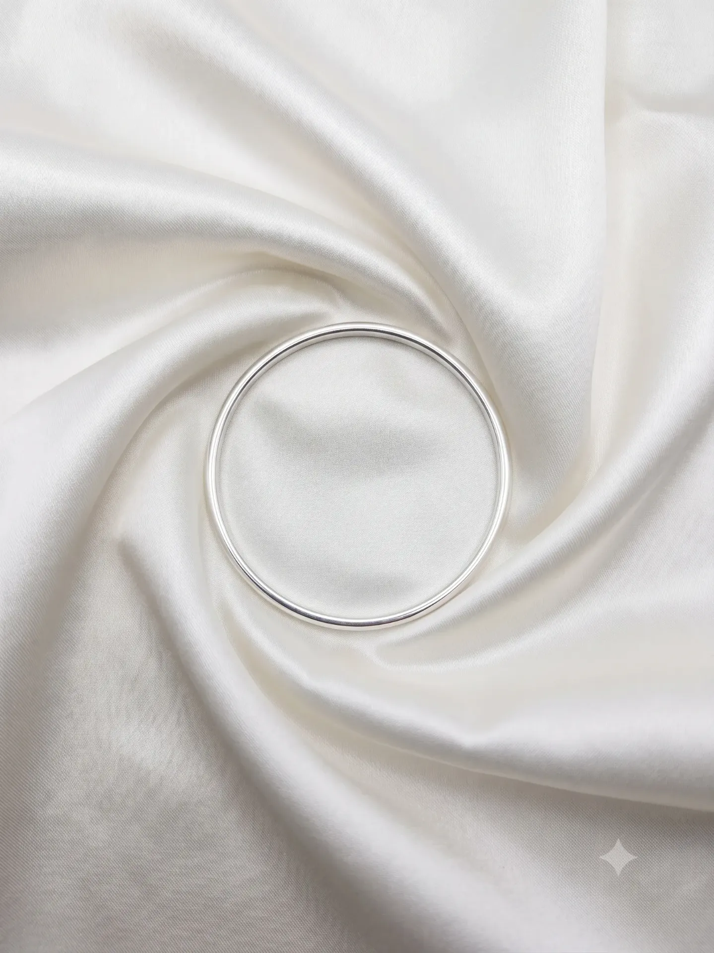 Sterling Silver Minimalist Plain Bangle Kada Single Piece15.08