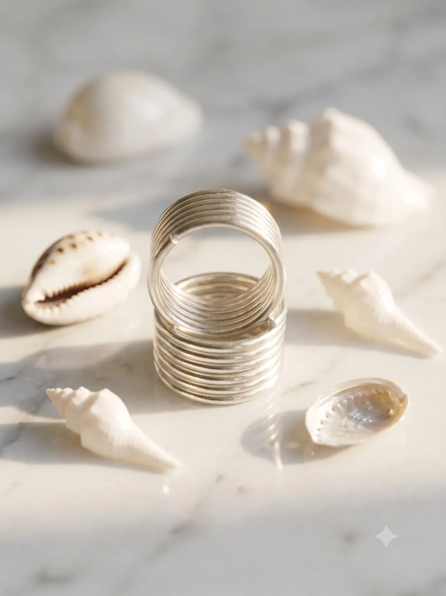 Sterling Silver Multi-Layered Coil Toe Ring Bichiya Pair Set 9.26