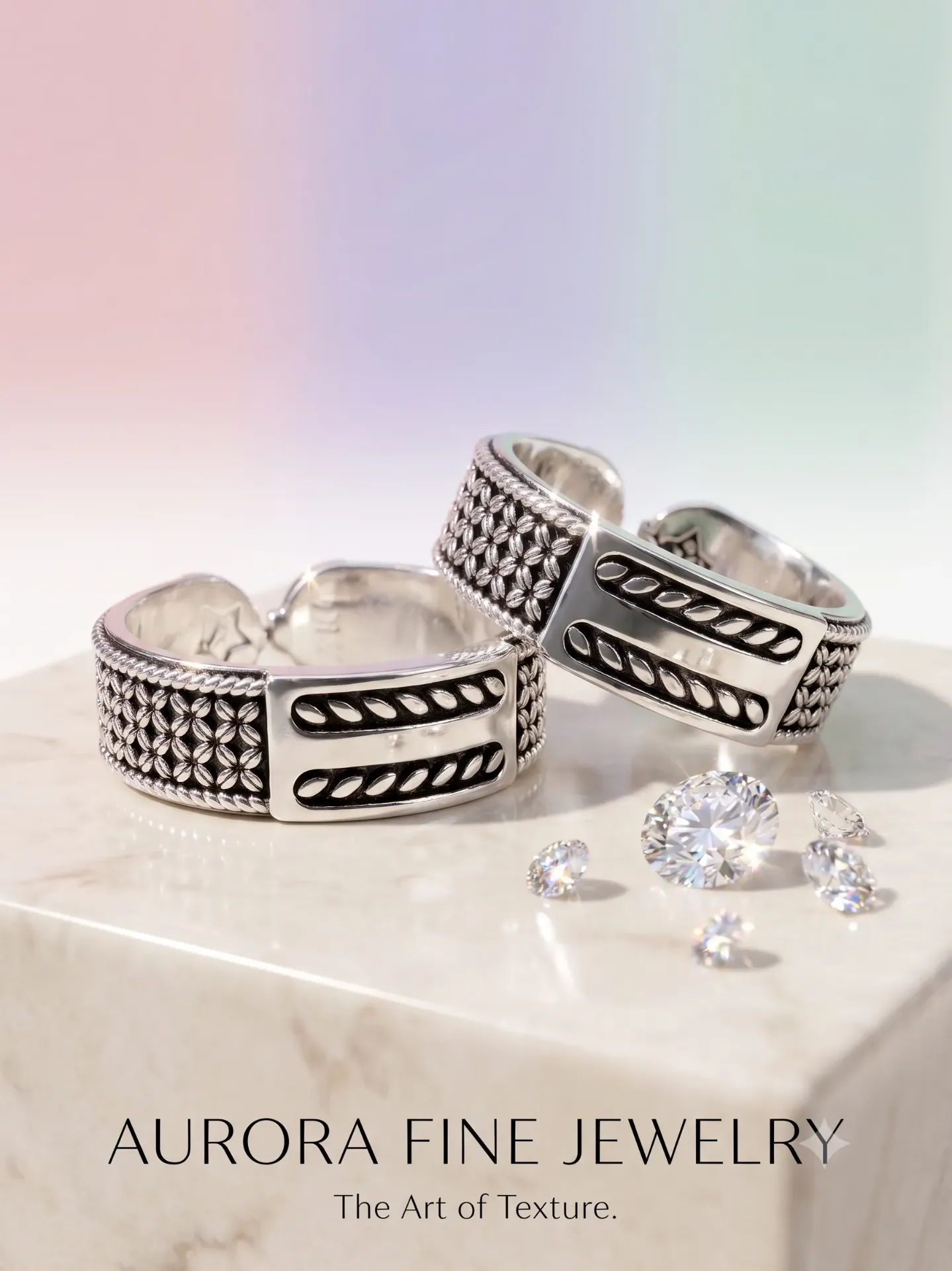 Oxidized Silver Broad Band Geometric Adjustable Toe Ring (Bichiya) Pair 17142/3 toe 6.45