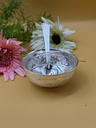 Pure Silver Floral Carved Bowl with Spoon Set 25.18/15.03
