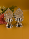 Hallmarked Pure Silver Traditional Gajalakshmi Embossed Diya Pair (Set of 2) 23.17/23.08