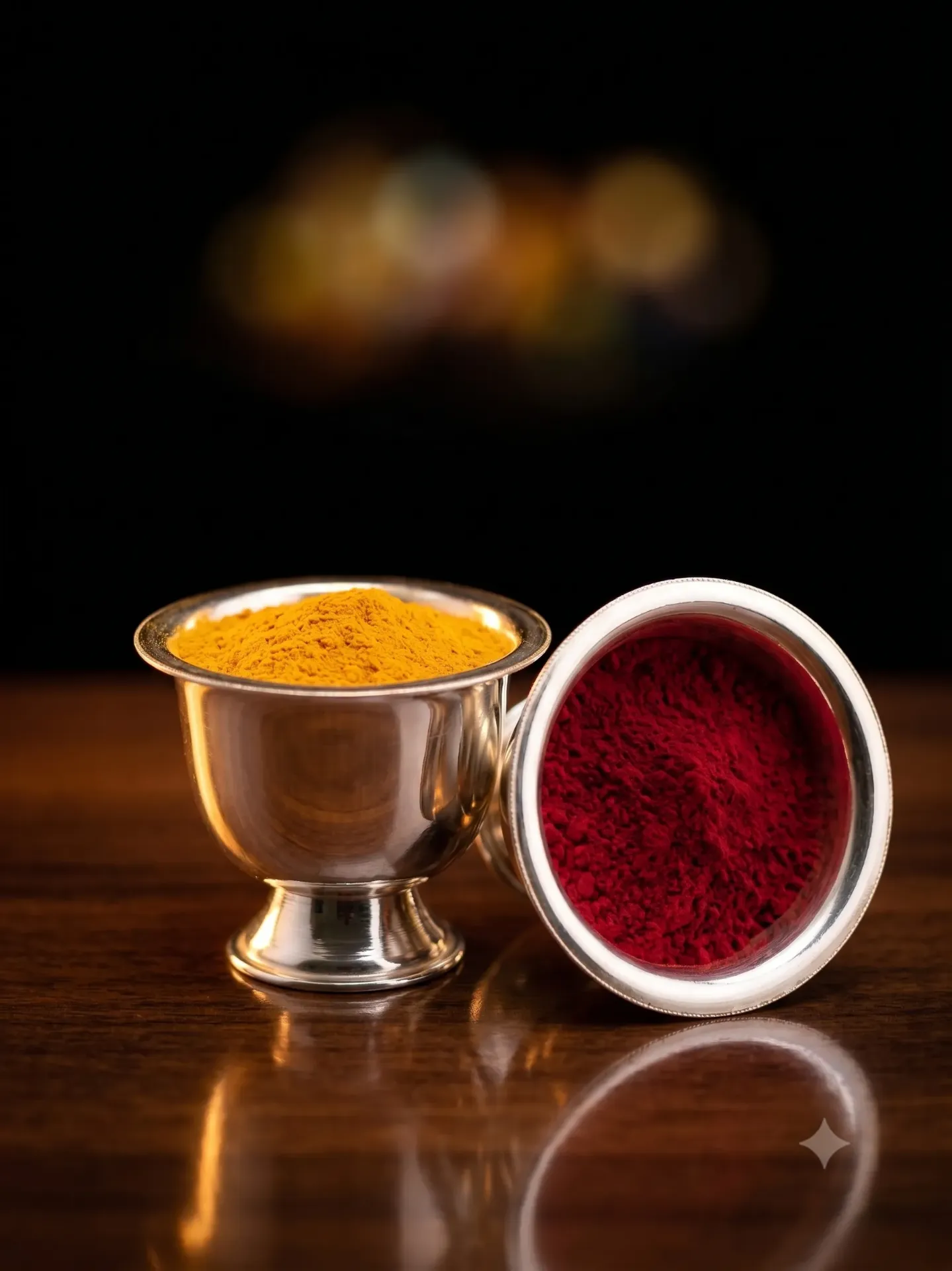 Hallmarked Pure Silver Plain Polished Haldi Kumkum Cups (Set of 2) 20.32